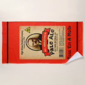 モロトフ氏のエール淡い色のレーベル ビーチタオル (正面)