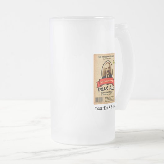 モロトフ氏のエール淡い色のレーベル フロストグラスビールジョッキ (正面右)