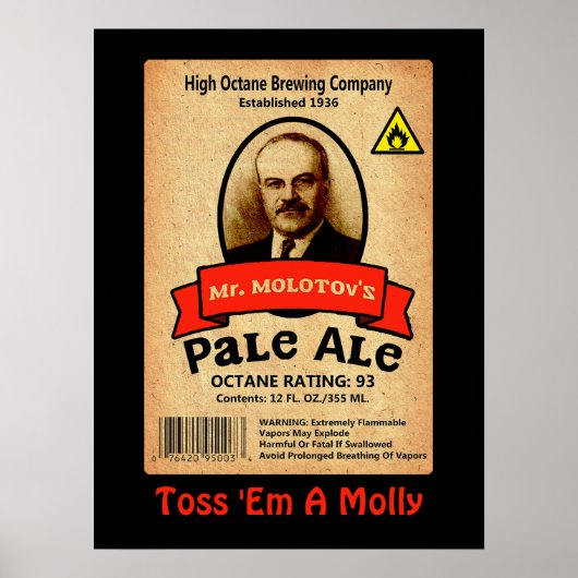 モロトフ氏のエール淡い色のレーベル ポスター (正面)