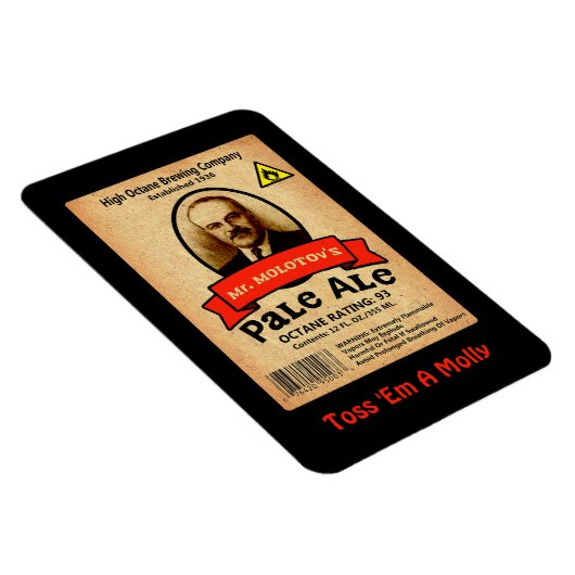 モロトフ氏のエール淡い色のレーベル マグネット (右側)