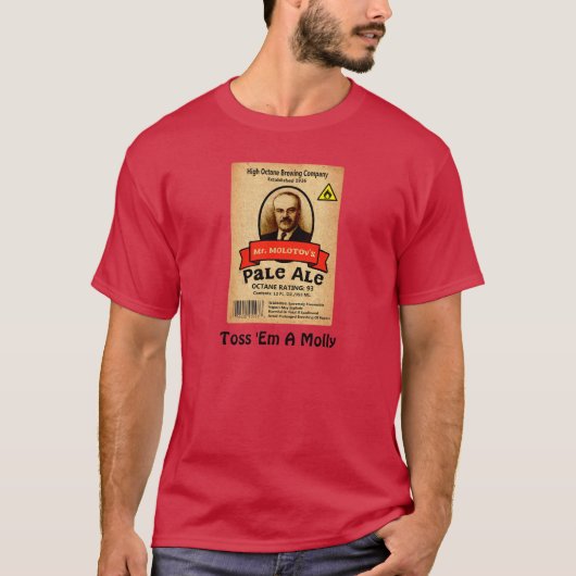 モロトフ氏のエール淡い色のレーベル Tシャツ (正面)