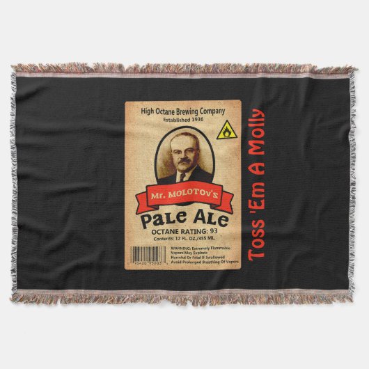 モロトフ氏の淡色エールラベル スローブランケット (正面)