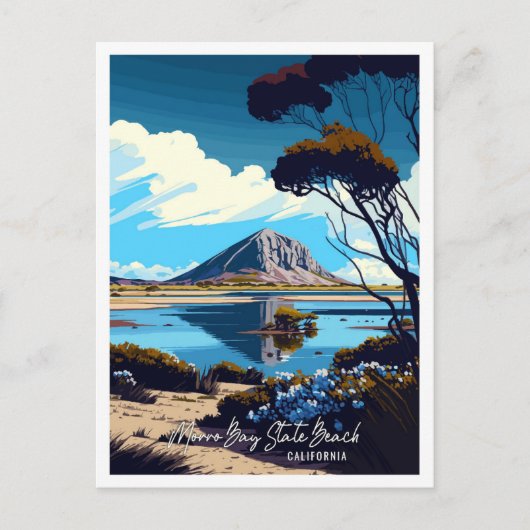 モロベイ州ビーチカリフォルニアヴィンテージ旅行 ポストカード (正面)