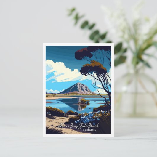 モロベイ州ビーチカリフォルニアヴィンテージ旅行 ポストカード (スタンド正面)