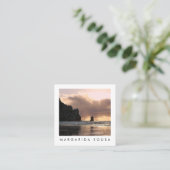 モロロック海ビーチ写真旅行観光 スクエア名刺 (スタンド正面)