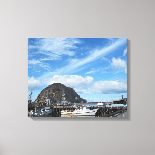 モロロック、魚釣りボートとエンバカデロ キャンバスプリント (正面)