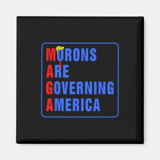 モロンが2024年アメリカおもしろいトランプを支配 マグネット (正面)