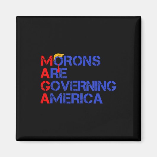 モロンが2024年アメリカおもしろいトランプを支配 マグネット (正面)