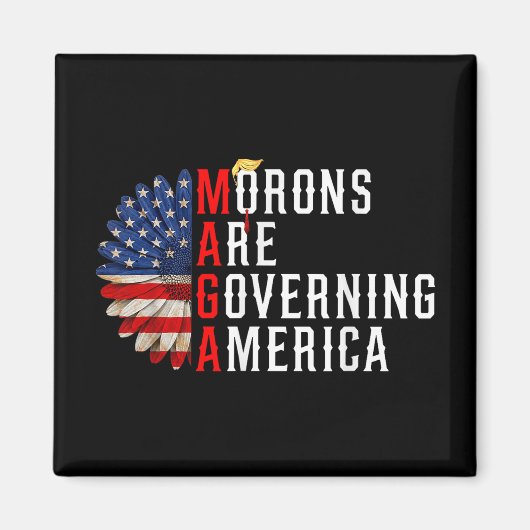 モロンが2024年アメリカおもしろいトランプを支配 マグネット (正面)