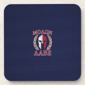 モロンラベウォリアマスクブルーカーボンファイバープリント コースター (正面)