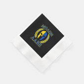 モロンラベスパルタンアーマーローレルイエローブルーデコール 縁ありカクテルナプキン (角)