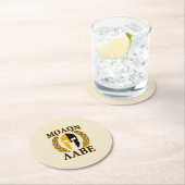 モロンラベスパルタンヘルメットローレルトリカラー ラウンドペーパーコースター (インサイチュ)