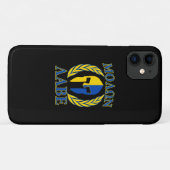 モロンラベスパルタンマスクローレルイエローブルー Case-Mate iPhoneケース (裏面(横))