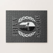 モロンラベスパルタンマスクローレルブラック&ホワイト ジグソーパズル (横)