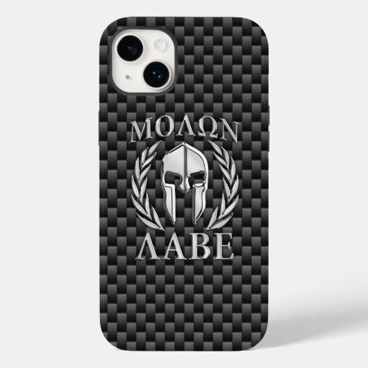 モロンラベスパルタン戦士カーボンファイバープリントオン Case-Mate iPhoneケース (裏面)