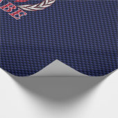 モロンラベスパルタン戦士ブルーカーボンファイバープリント ラッピングペーパー (角)