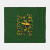 モロンラベスパルタン戦士5つ星グリーン フリースブランケット (正面(横))