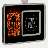モロン・ラベ・スパルタンのブラックで火を放つ熱戦兵 シルバープレートフレームオーナメント (右)