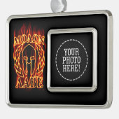 モロン・ラベ・スパルタンのブラックで火を放つ熱戦兵 シルバープレートフレームオーナメント (左)