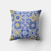 モロ鮮やかッエレガントロッコブルータイル | 時代を超越した芸術 クッション (裏面)