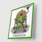 モンおもしろいスター牛の四角時計 スクエア壁時計 (傾斜)