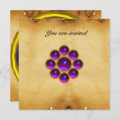 モンのアメジストパープルパーチメント 招待状 (正面/裏面)