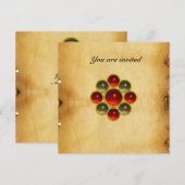 モンのルビーアゲート羊皮紙 招待状 (正面/裏面)