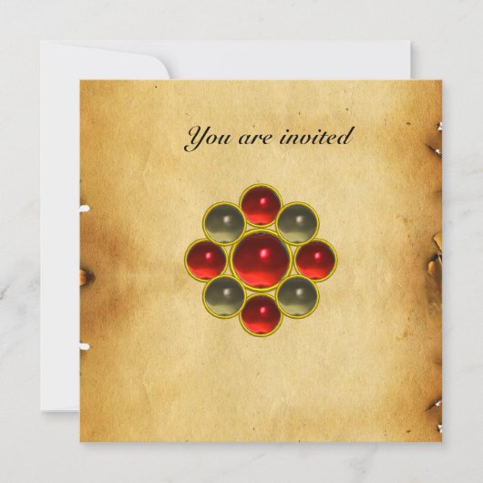 モンのルビーアゲート羊皮紙 招待状 (正面)