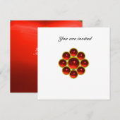 モンのルビーレッド＆ホワイト 招待状 (正面/裏面)