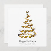 モンアーキ蝶のクリスマス企業向け新年の挨拶カード シーズンカード (正面/裏面)