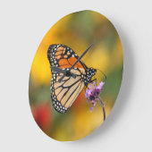 モンアーキ蝶の花粉探索 ラージ壁時計 (傾斜)