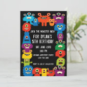 モンカラフルスターズ子供の誕生日パーティの招待状 招待状 (スタンド正面)