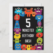 モンカラフルスターズ子供の誕生日パーティの招待状 招待状 (裏面)