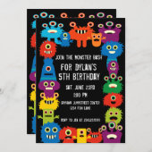 モンカラフルスターズ子供の誕生日パーティの招待状 招待状 (正面/裏面)