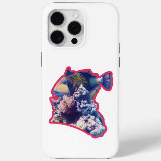 モンガラカワハギ | 赤枠オーガニッククロップビュー | Case-Mate iPhoneケース (裏面)