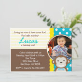 モンキモダンーフォト第1誕生日招待状 招待状 (スタンド正面)