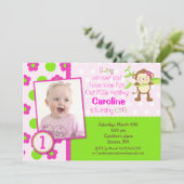 モンキモダンーフォト誕生日招待状 招待状 (スタンド正面)