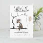 モンキーおもしろいお洒落大人誕生日 招待状 (スタンド正面)