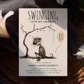 モンキーおもしろいお洒落大人誕生日 招待状