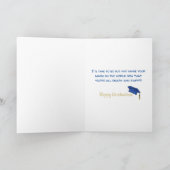 モンキーおもしろいハッピー卒業式グリーティングカード カード (内部)