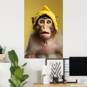 モンキーおもしろいポートレート ポスター (ホームオフィス)