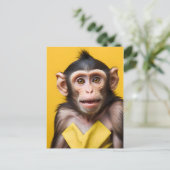 モンキーおもしろいポートレート ポストカード (スタンド正面)