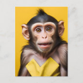 モンキーおもしろいポートレート ポストカード (正面)