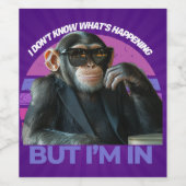 モンキーおもしろいミーム | レトロミニマリストキャンディジャー ワインラベル (シングルラベル)