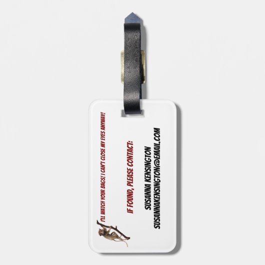 モンキーおもしろいル風変わりキツネザルの分離不安 ラゲッジタグ (裏面縦)