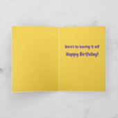 モンキーおもしろい彼女の持っている誕生日を手に入れる カード (内部)