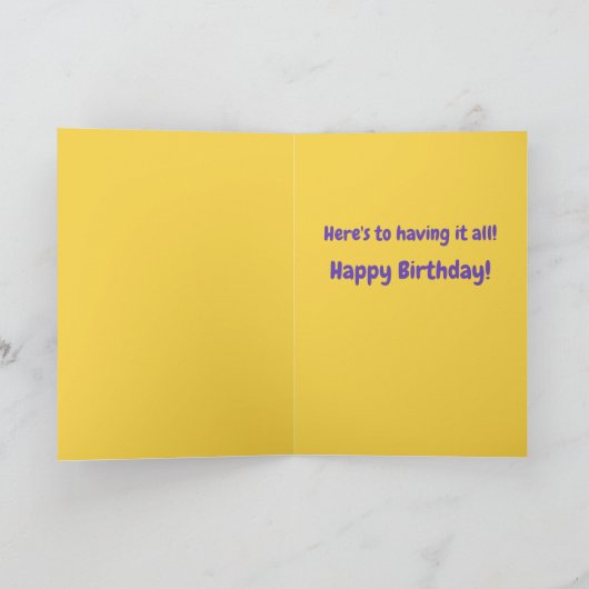 モンキーおもしろい彼女の持っている誕生日を手に入れる カード (内部)