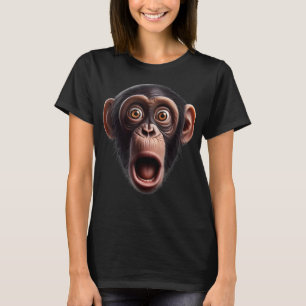 モンキーおもしろい顔チンパンジー Tシャツ