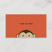 モンキーおもしろい顔 |かわいい漫画 名刺 (裏面)