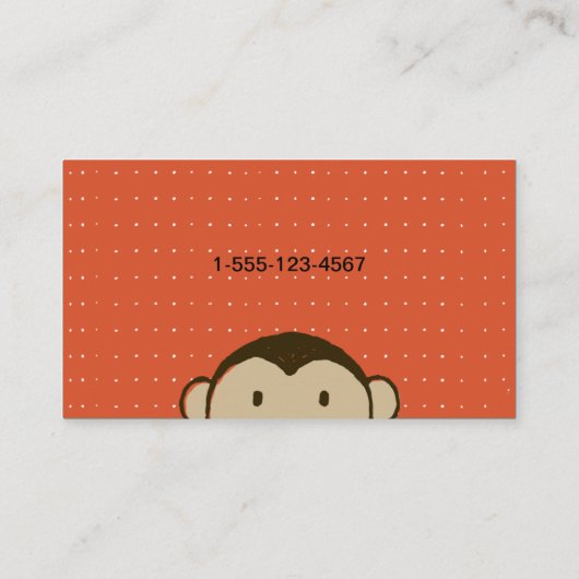 モンキーおもしろい顔 |かわいい漫画 名刺 (裏面)